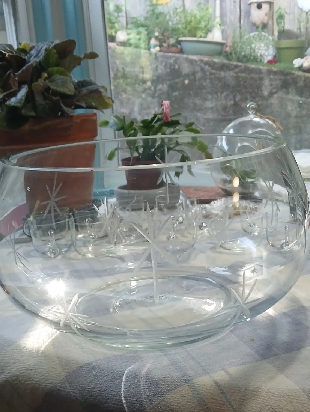 Star Dustby C G Quartzex Crystal Punch Bowl